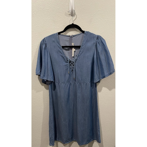 LOVERS + FRIENDS Tied Tunic Mini Blue Dress - Picture 2 of 7
